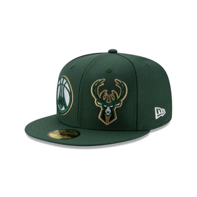 Sapca New Era Milwaukee Bucks NBA Double Hit 59FIFTY Fitted - Verzi